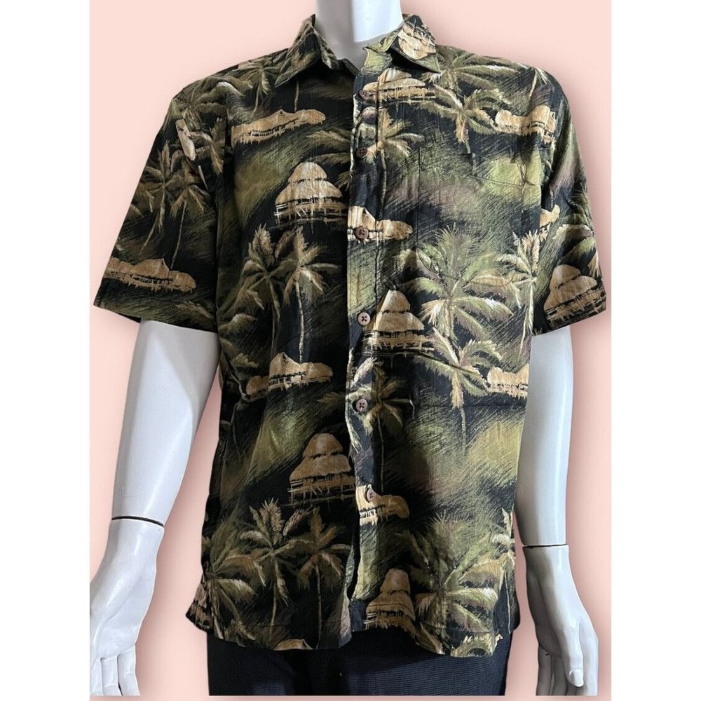 Boca Classics Island Wear Mens Hawaiian Floral Short Sleeve Size L